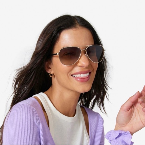 Kate Spade NY Emmaline aviator style gradient sunglasses NEW w/soft cloth case. - Picture 4 of 8